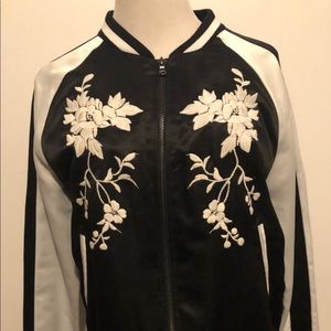 Black and white bomber jacket